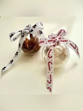 Handmade farm style Christmas ornaments, set of 2
